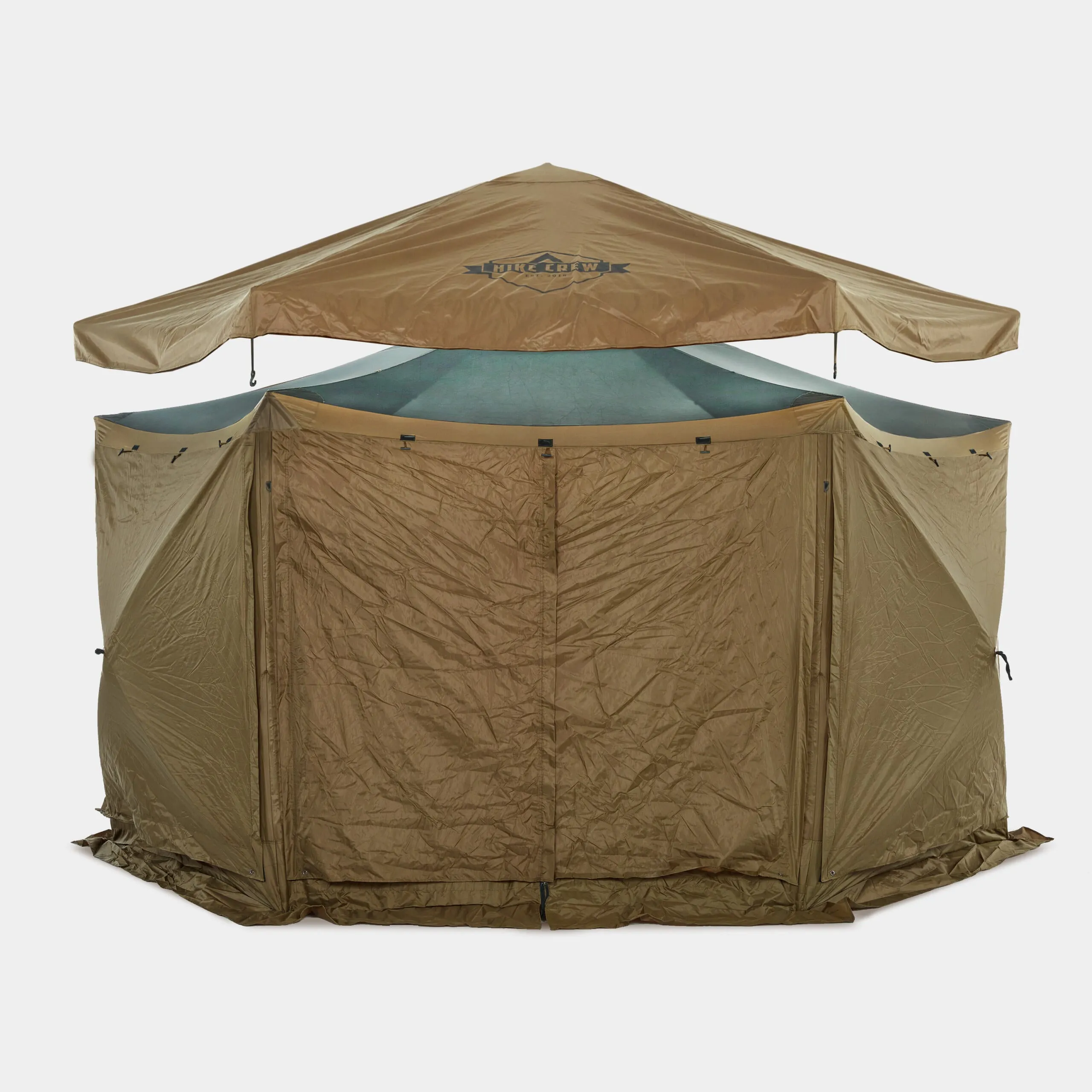 13’ x 13’ Screened Roof Pop Up Gazebo Tent, 6-Side Outdoor Camping Canopy Shelter
