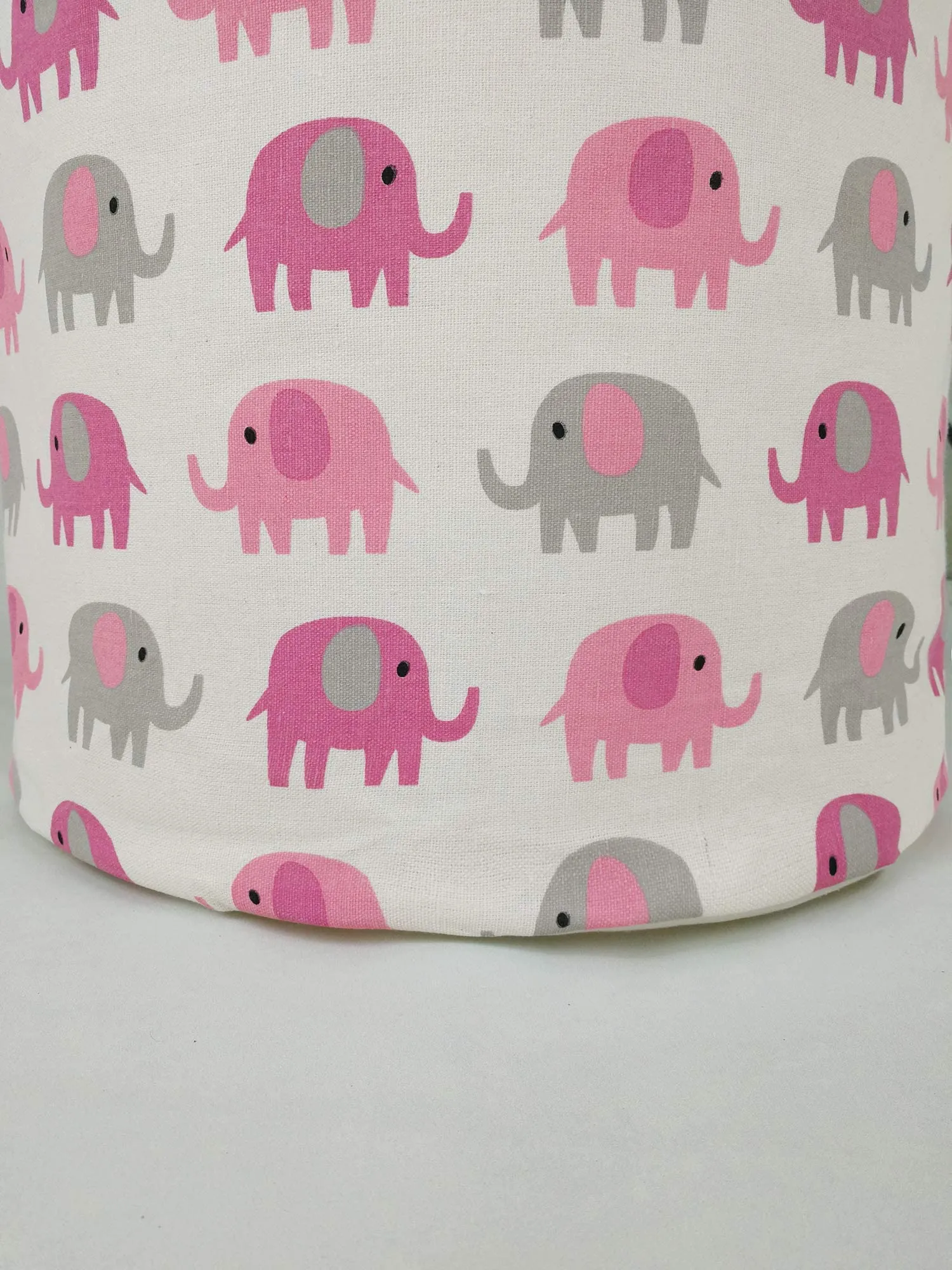 19.7 Laundry Hamper Toys Box Storage Bins Canvas Waterproof Collapsible Clothes Organizer Basket with Handle Freestanding Large Cute Light Weight for Home Kids Baby Room(elephant) pink grey elephant