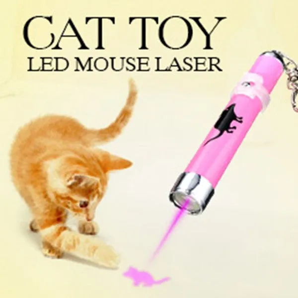2016 Creative and Funny Pet Cat Toys LED Pointer light Pen With Bright Animation Mouse Random Color