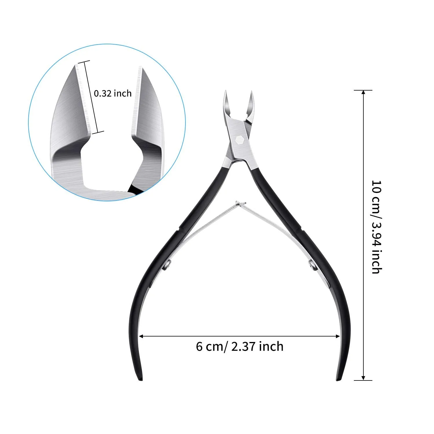 3 Packs Cuticle Cutter Cuticle Nippers Pointed Blade Cuticle Trimmer Stainless Steel Nail Clippers Manicure Tool for Fingernails No Cuticle Pusher (Black) Black