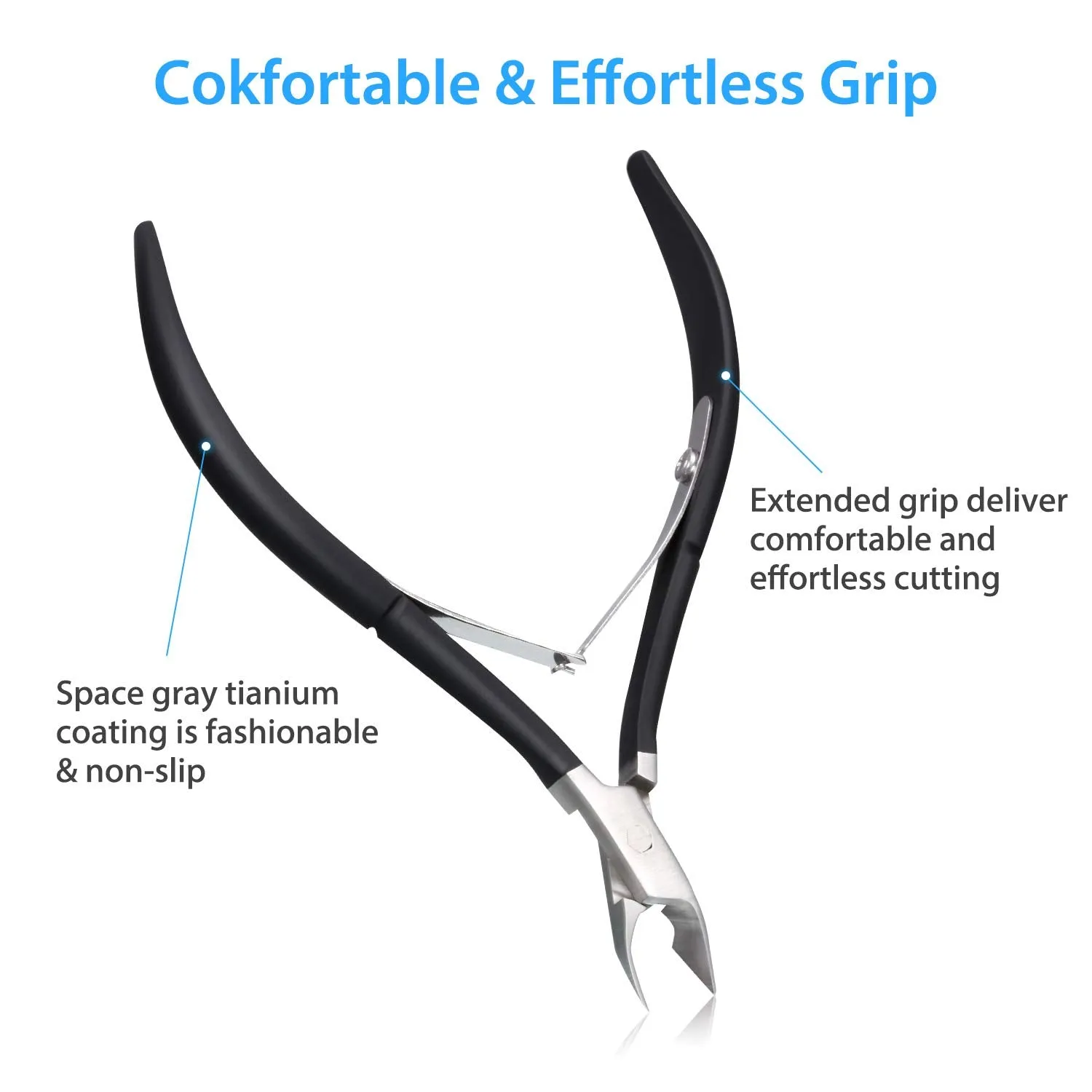 3 Packs Cuticle Cutter Cuticle Nippers Pointed Blade Cuticle Trimmer Stainless Steel Nail Clippers Manicure Tool for Fingernails No Cuticle Pusher (Black) Black