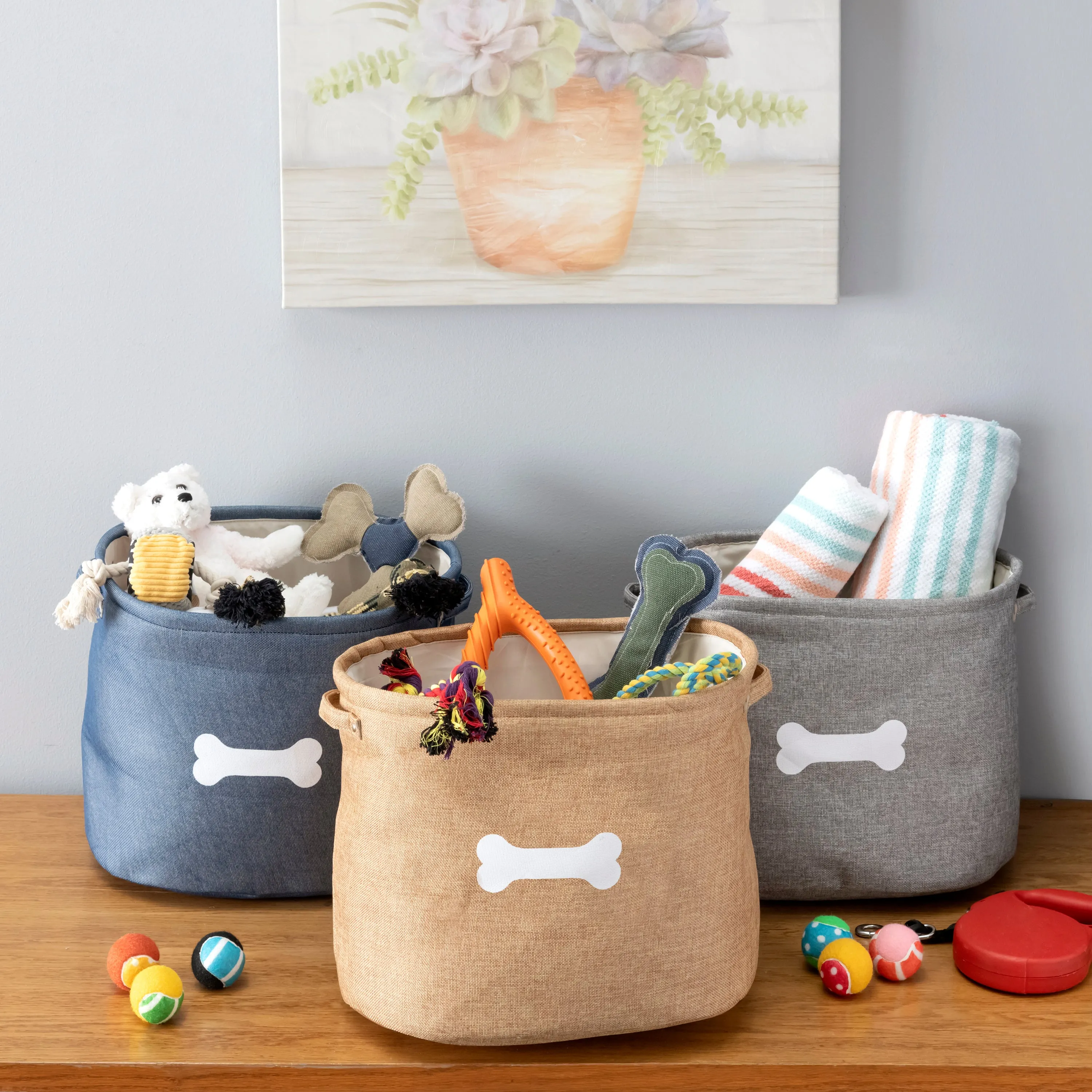 CAPRI GREY PET TOY BASKET