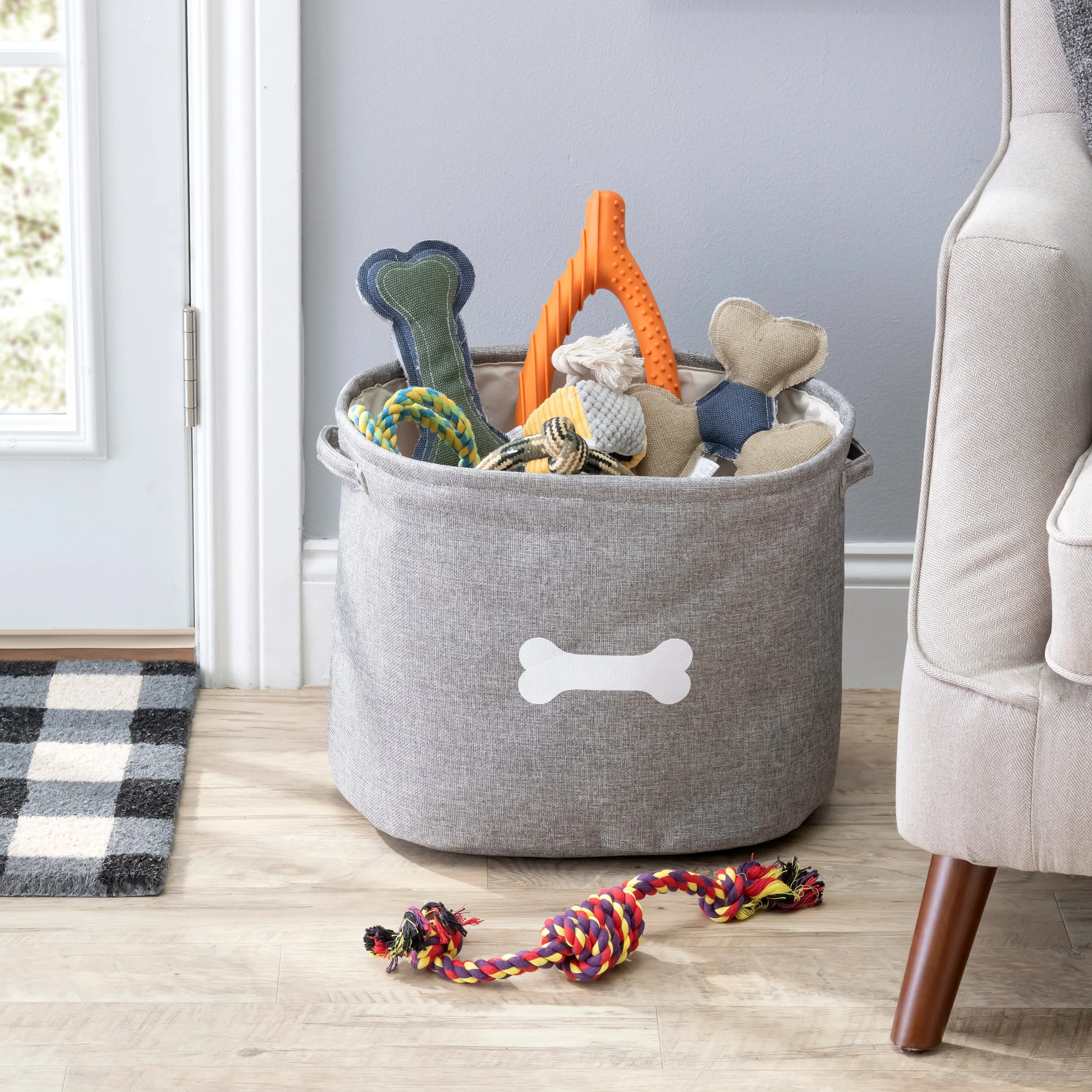 CAPRI GREY PET TOY BASKET