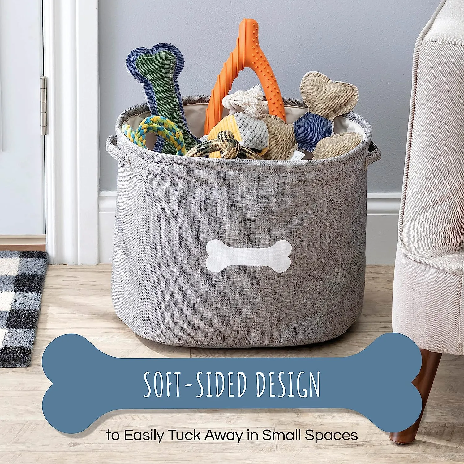 CAPRI GREY PET TOY BASKET