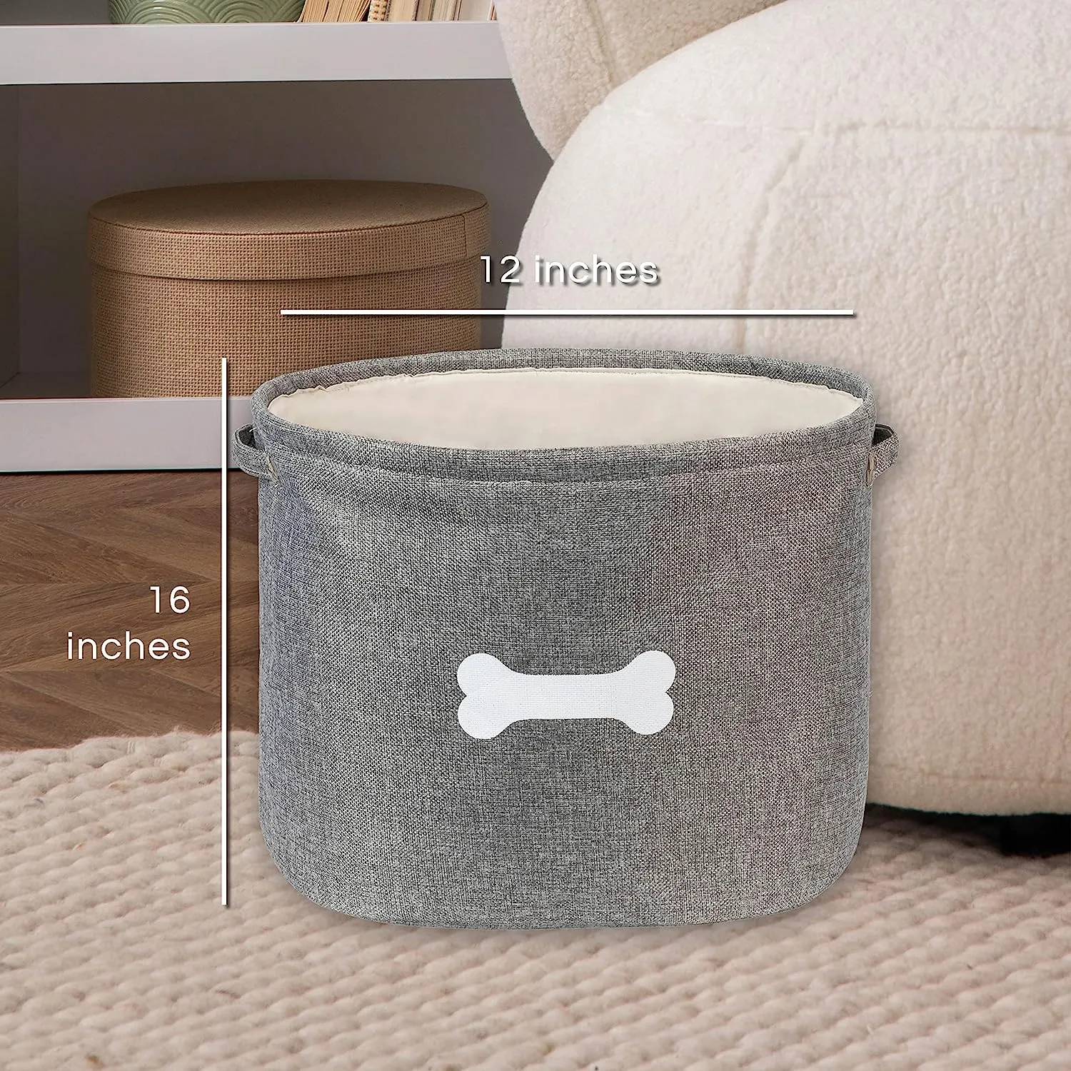 CAPRI GREY PET TOY BASKET