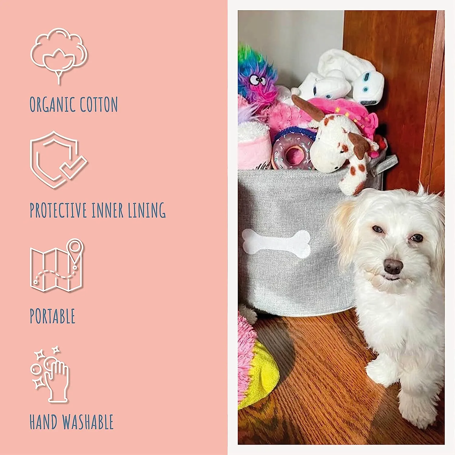CAPRI GREY PET TOY BASKET