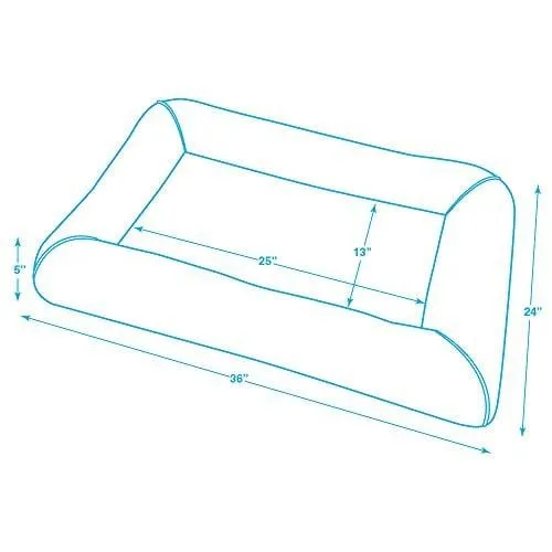 Cooling Pet Bed with Removable Self-cool Gel Mat for Dog / Cat - Taupe, Large (36 x 24 x 5)