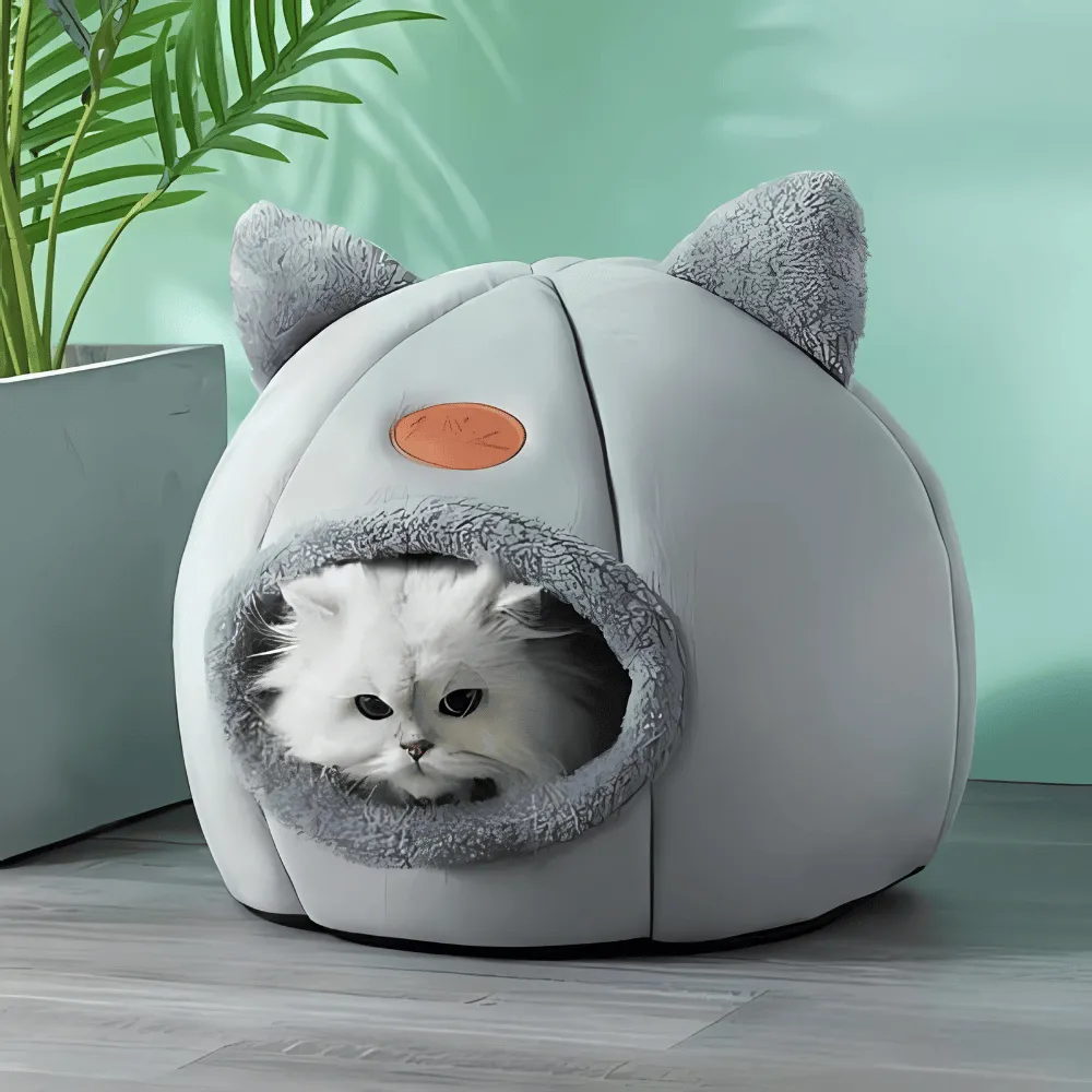 Cozy 2-In-1 Pet Home with Ears – Warm, Soft, and Adorably Stylish!