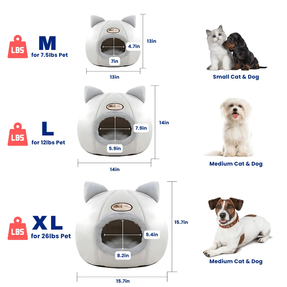 Cozy 2-In-1 Pet Home with Ears – Warm, Soft, and Adorably Stylish!