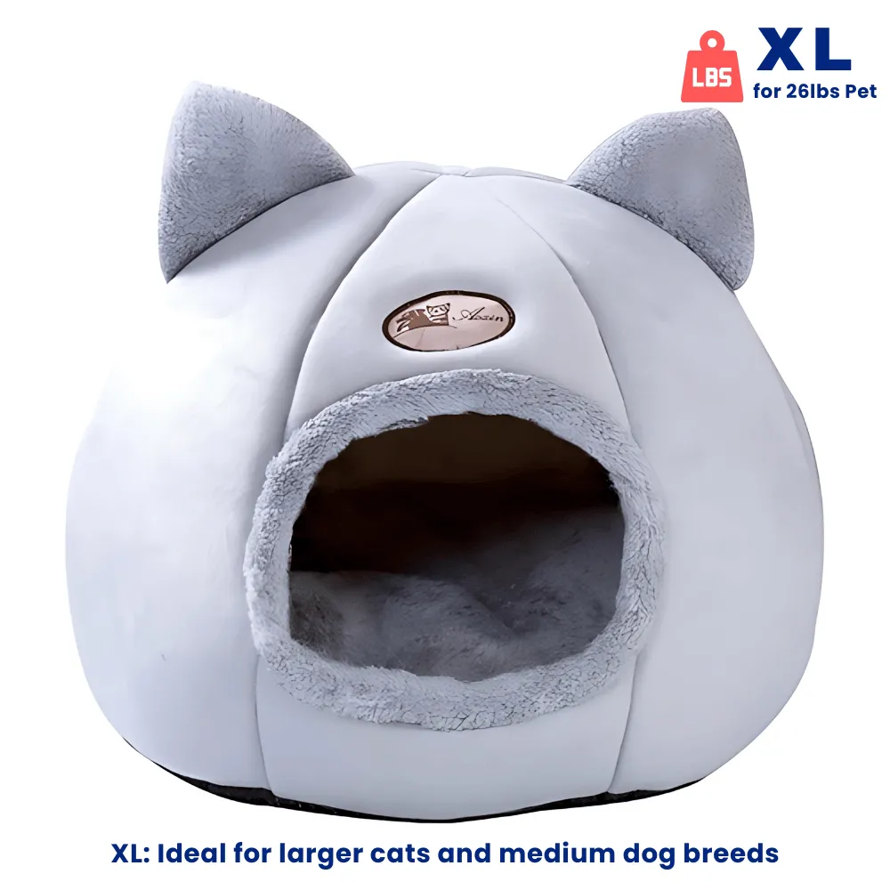 Cozy 2-In-1 Pet Home with Ears – Warm, Soft, and Adorably Stylish!