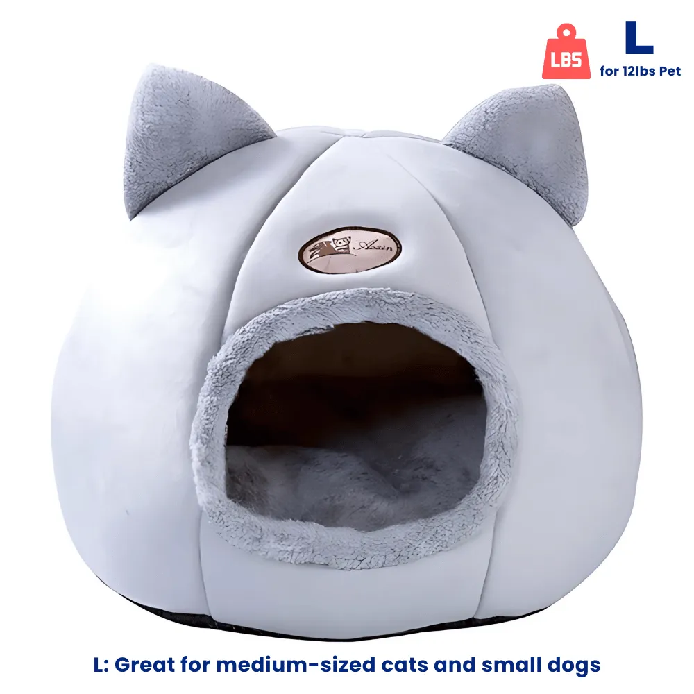 Cozy 2-In-1 Pet Home with Ears – Warm, Soft, and Adorably Stylish!