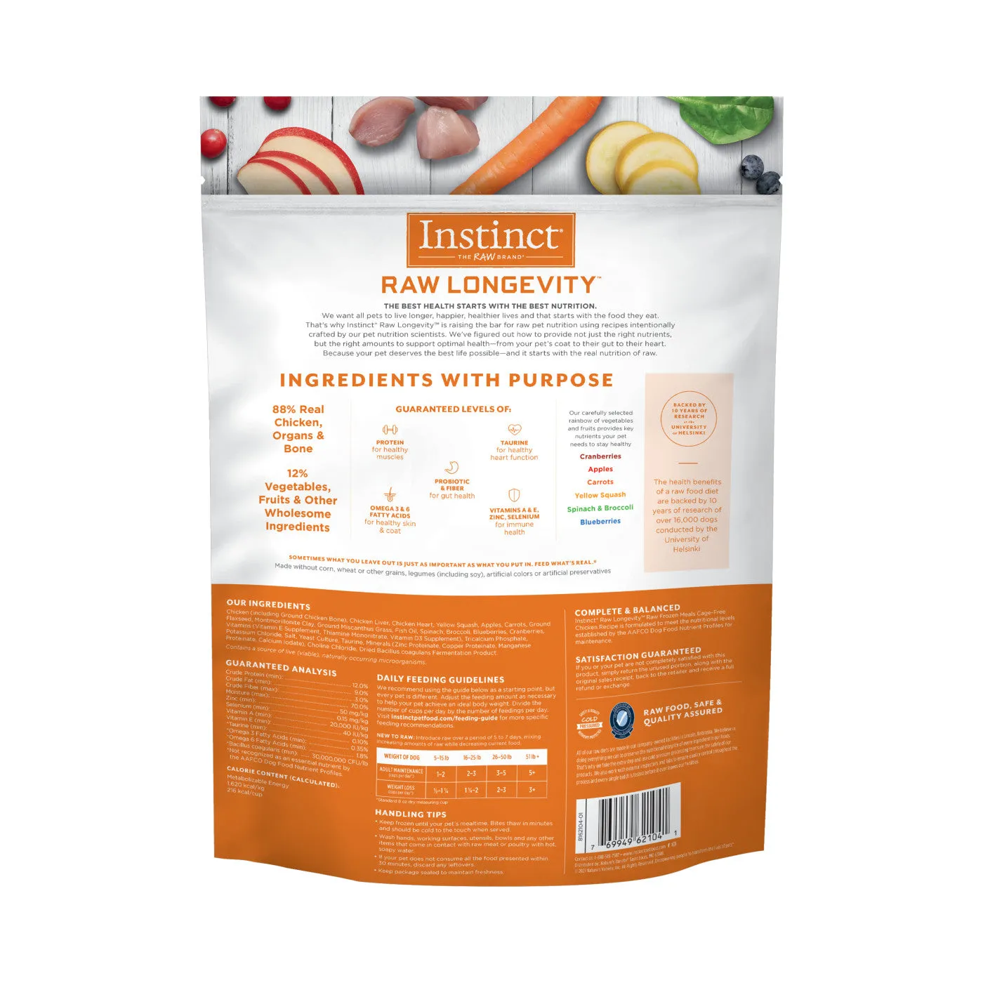 Instinct  Raw Longevity Frozen Bites Chicken Dog Food