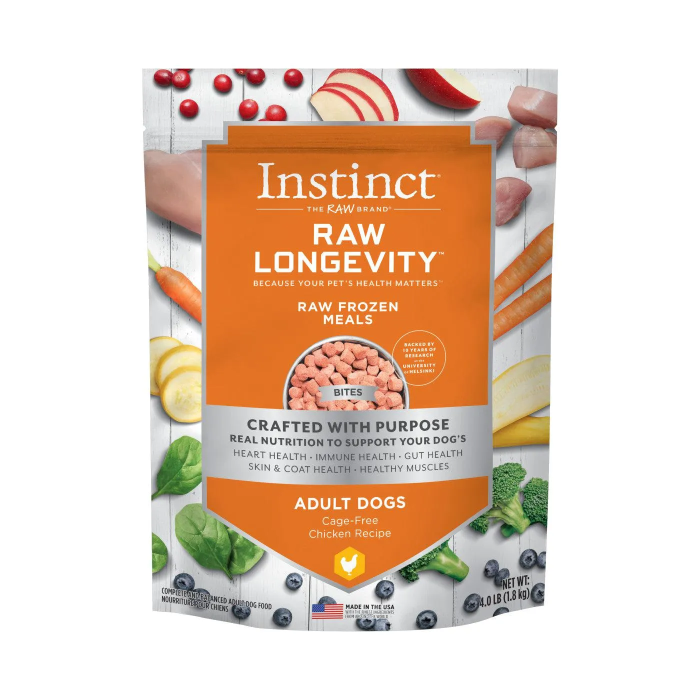 Instinct  Raw Longevity Frozen Bites Chicken Dog Food