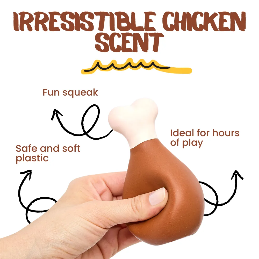 Kanu Pet Soft Chicken Drumstick Scented Dog Toy