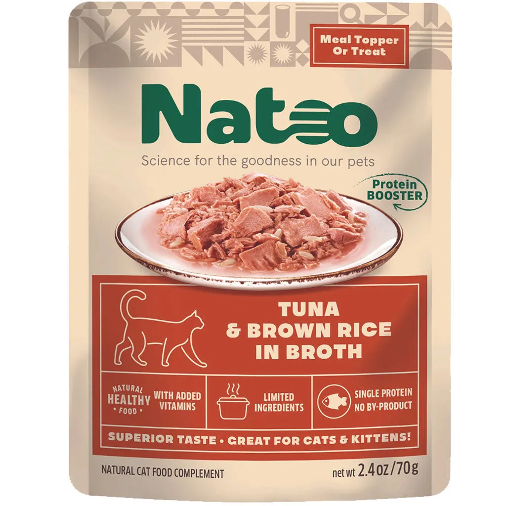 Natoo Meal Topper or Treat Tuna & Brown Rice in Broth Cat Food