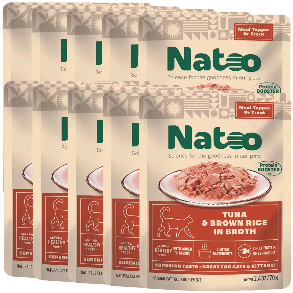 Natoo Meal Topper or Treat Tuna & Brown Rice in Broth Cat Food