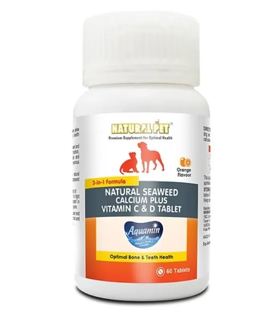 Natural Pet® Natural Seaweed Calcium Plus Vitamin C & D Tablet for Cats & Dogs
