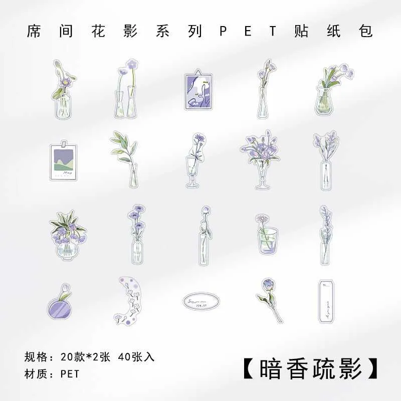 PET Flower Stickers - Waterproof and Durable - Pastel Colors