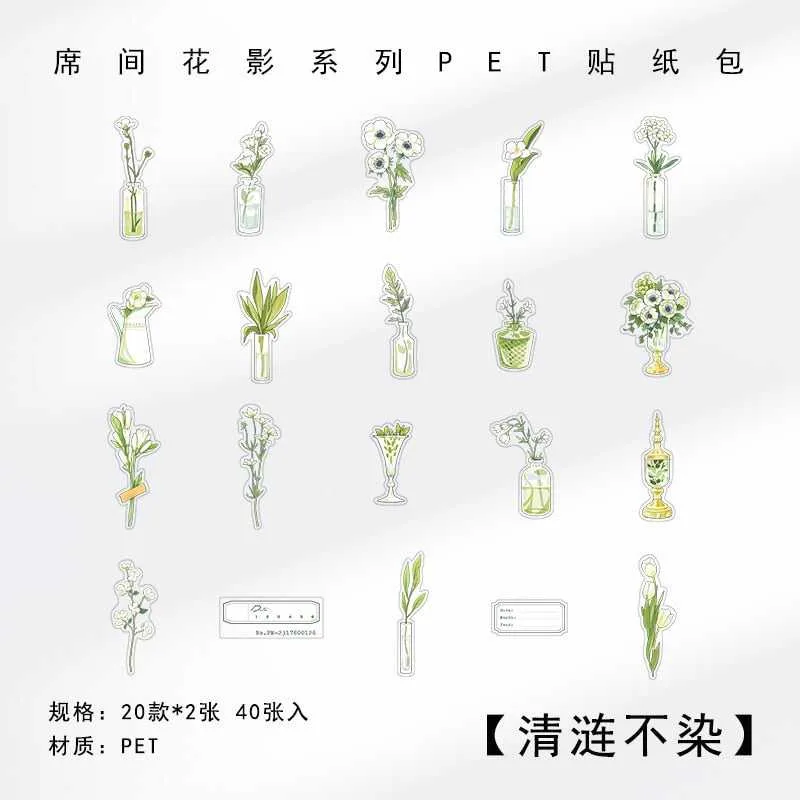 PET Flower Stickers - Waterproof and Durable - Pastel Colors
