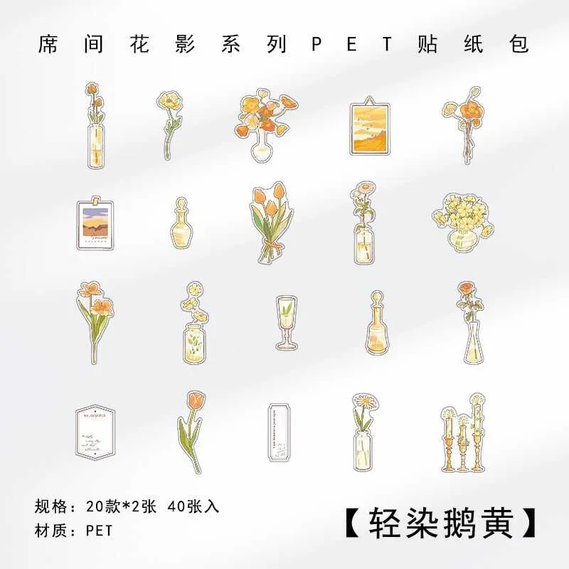 PET Flower Stickers - Waterproof and Durable - Pastel Colors