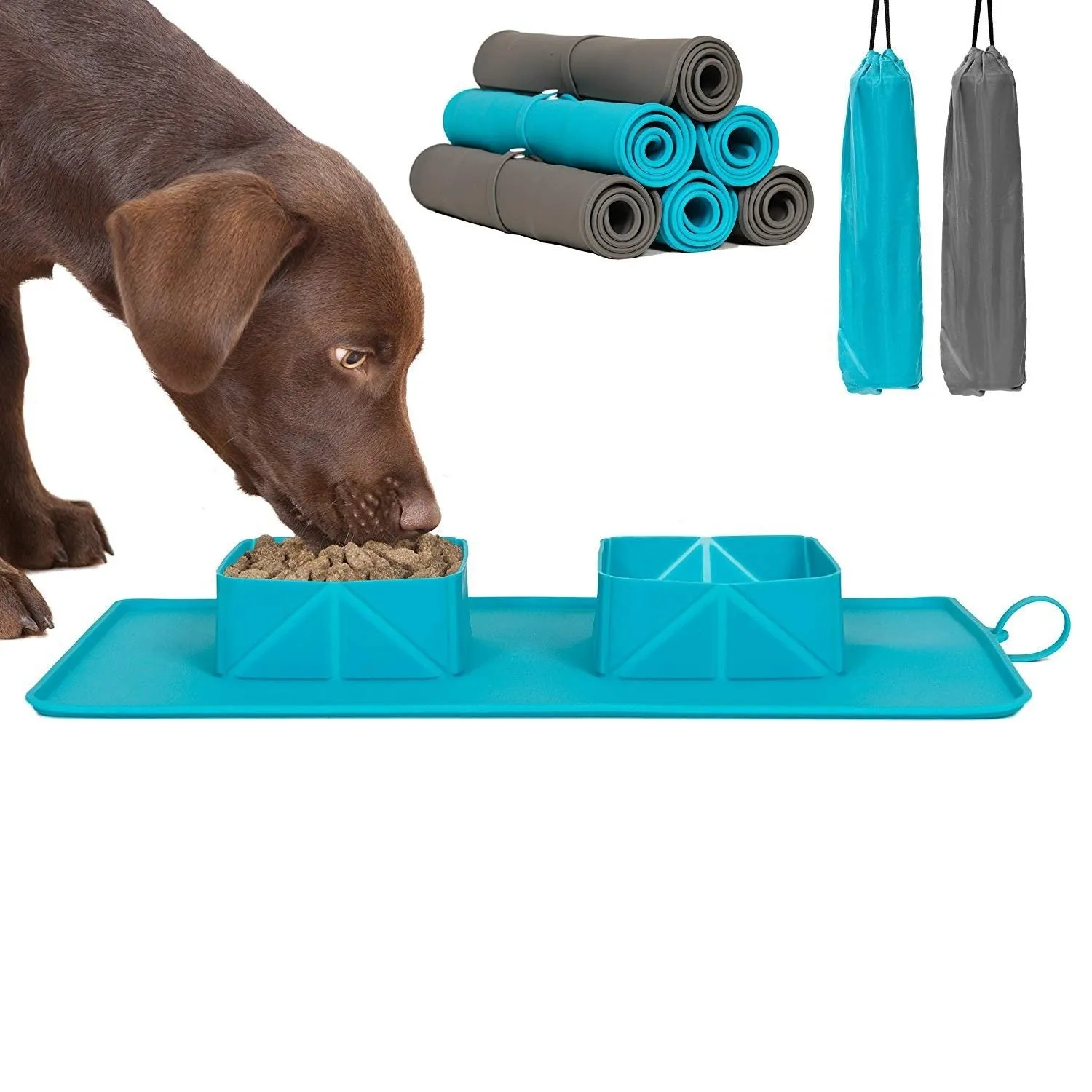 Portable Travel Rollup Pet Feeder