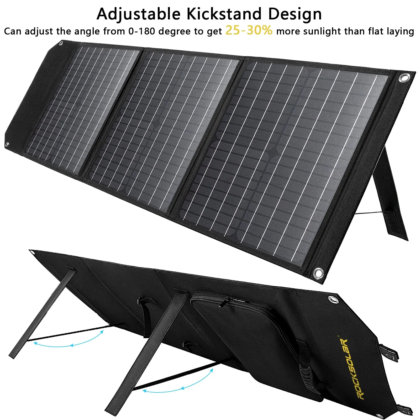 ROCKSOLAR Adventurer 100W 133.2Wh Portable Solar Generator Kit