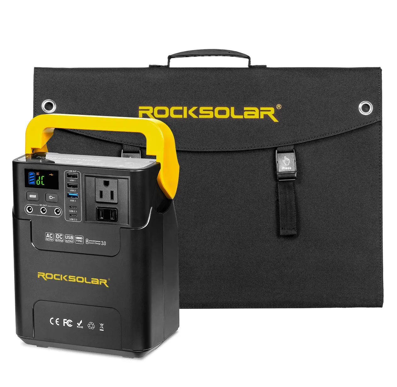 ROCKSOLAR Adventurer 100W 133.2Wh Portable Solar Generator Kit