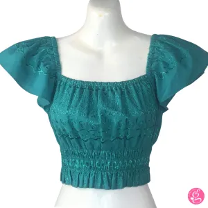 Satin Stitch Embroidery Butterfly Blouse