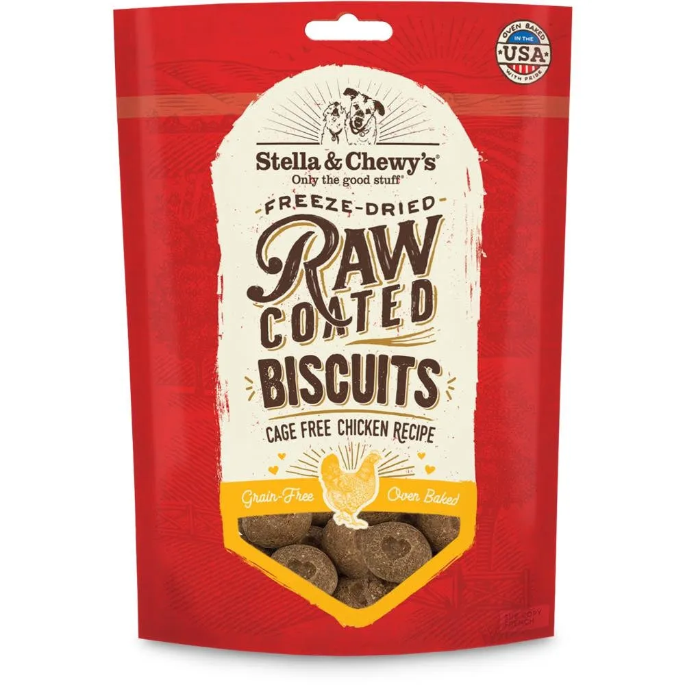 Stella & Chewy’s Freeze-Dried Raw Coated Biscuits Chicken Grain-Free Dog Treats 9oz (Exp 1Jan25)