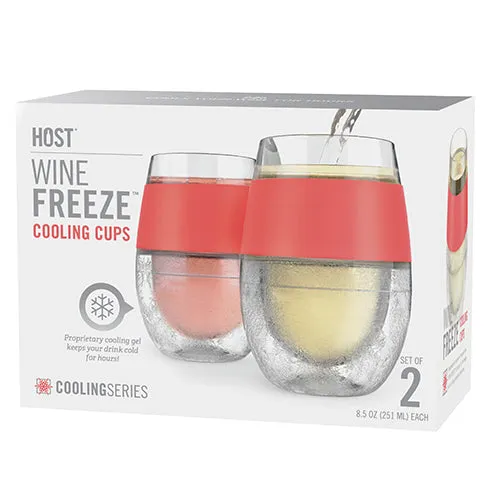 Wine FREEZE™ Cooling Cups in Coral (set of 2) by